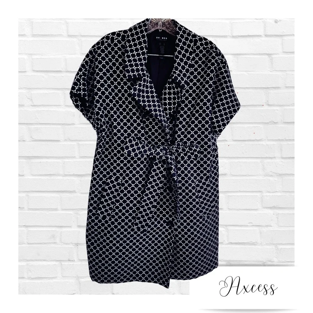 Liz Claiborne Sz Lg Double Breasted Short Sleeve Coat Old Money Preppy Career